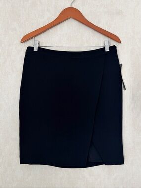 NWT Lauren Ralph Lauren Women’s Crepe Mini Skirt Office Front Slip in Black 8